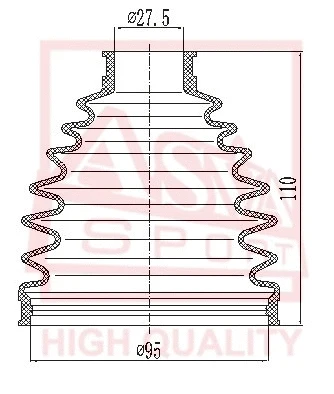Bellow, drive shaft (ASBT-J31C)