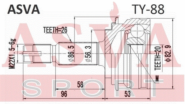 Joint Kit, drive shaft (TY-88)