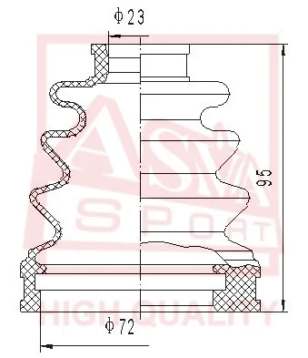 Bellow, drive shaft (ASBT-2068)