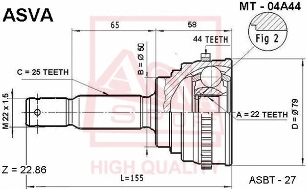 Joint Kit, drive shaft (MT-04A44)