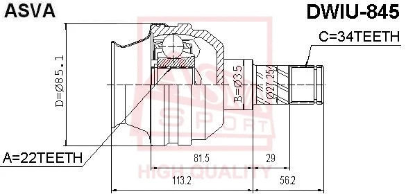 Joint Kit, drive shaft (DWIU-845)
