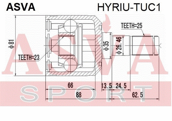 Joint Kit, drive shaft (HYRIU-TUC1)