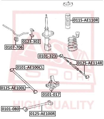 Mounting, control/trailing arm (0101-AE100CL)