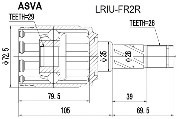 Joint Kit, drive shaft (LRIU-FR2R)