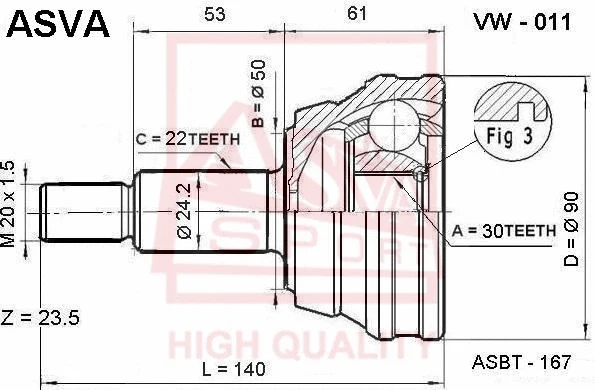 Joint Kit, drive shaft (VW-011)