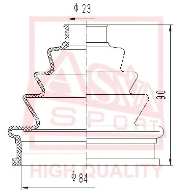 Bellow, drive shaft (ASBT-148)
