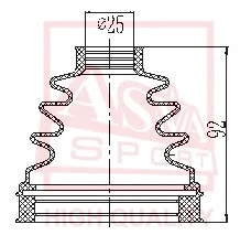 Bellow, drive shaft (ASBT-INR51)