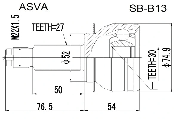 Joint Kit, drive shaft (SB-B13)