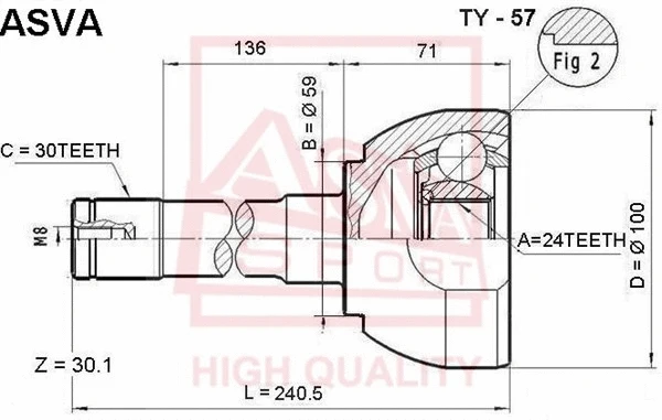 Joint Kit, drive shaft (TY-57)