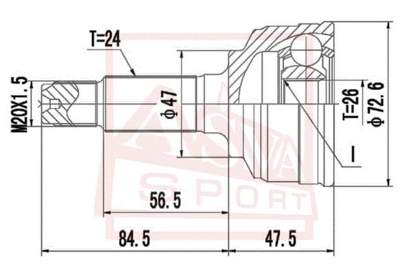 Joint Kit, drive shaft (TY-75)