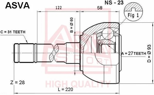 Joint Kit, drive shaft (NS-23)