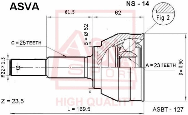 Joint Kit, drive shaft (NS-14)