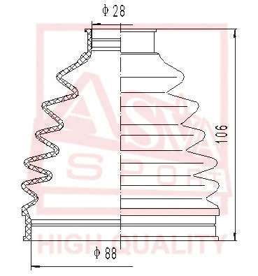 Bellow, drive shaft (ASBT-PIL)