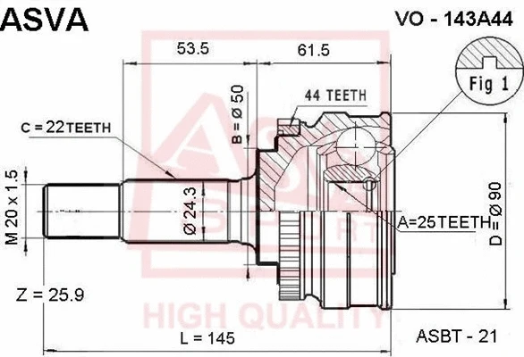 Joint Kit, drive shaft (VO-143A44)