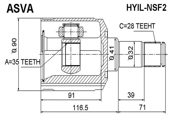 Joint Kit, drive shaft (HYIL-NSF2)