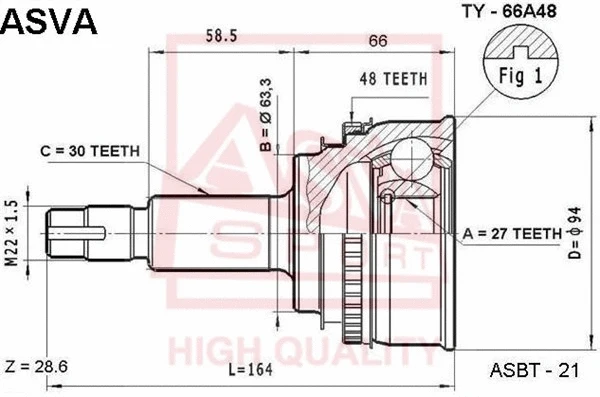 Joint Kit, drive shaft (TY-66A48)