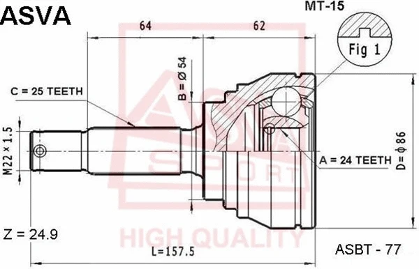 Joint Kit, drive shaft (MT-15)
