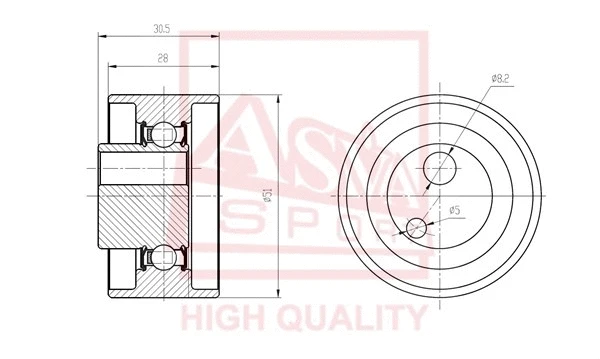 Tensioner Pulley, V-belt (SZBP-006)