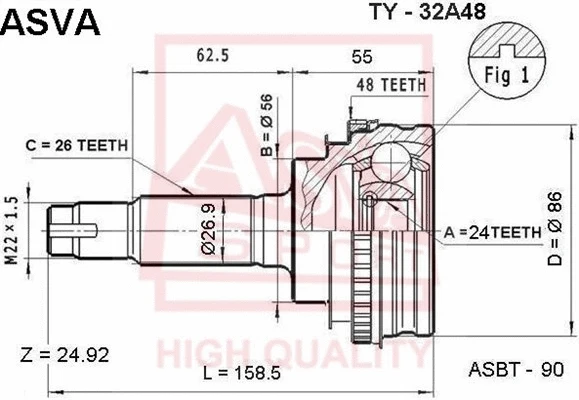 Joint Kit, drive shaft (TY-32A48)