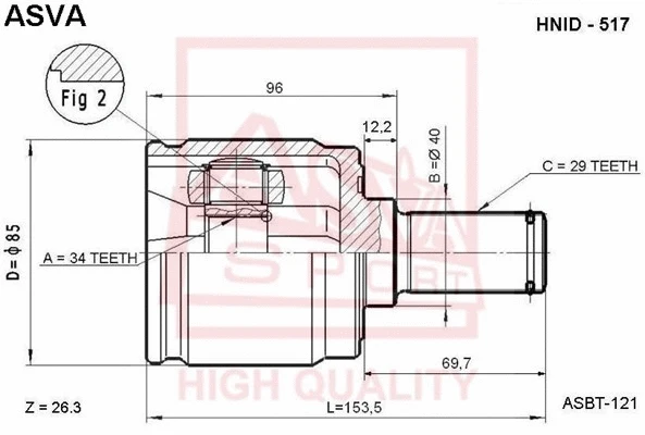 Joint Kit, drive shaft (HNID-517)