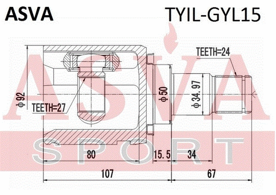 Joint Kit, drive shaft (TYIL-GYL15)