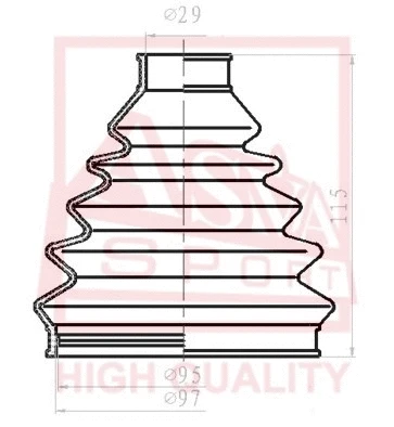 Bellow, drive shaft (ASBT-B62)