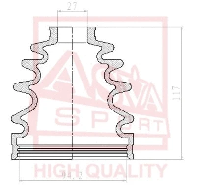 Bellow, drive shaft (ASBT-INLC100)