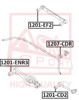 Mounting, control/trailing arm (1201-CD2)