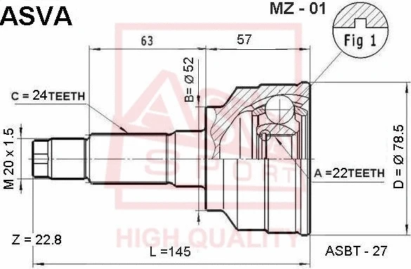 Joint Kit, drive shaft (MZ-01)
