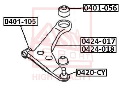 Control/Trailing Arm, wheel suspension (0424-017)