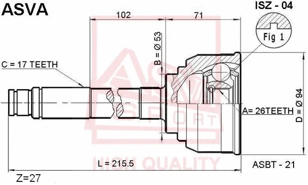 Joint Kit, drive shaft (ISZ-04)