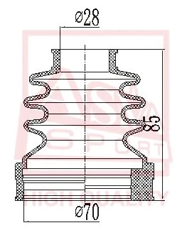 Bellow, drive shaft (ASBT-INZZE15)
