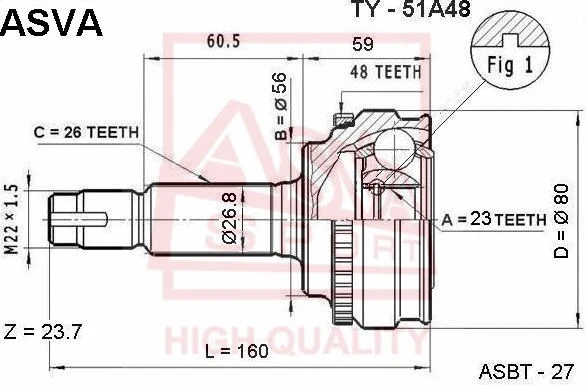 Joint Kit, drive shaft (TY-51A48)