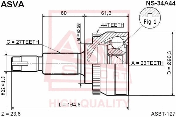 Joint Kit, drive shaft (NS-34A44)