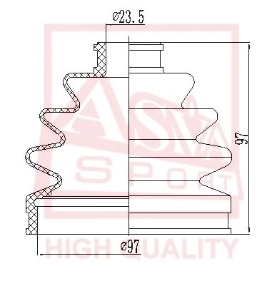 Bellow, drive shaft (ASBT-110)
