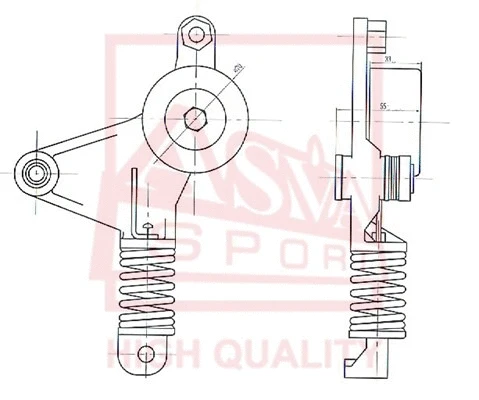 Belt Tensioner, V-ribbed belt (TYBT-002)