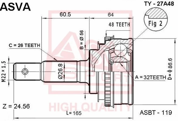 Joint Kit, drive shaft (TY-27A48)