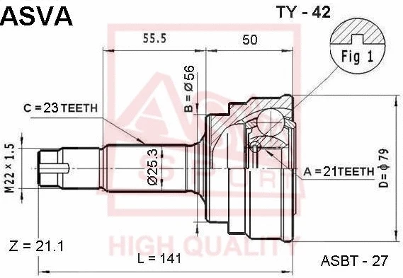 Joint Kit, drive shaft (TY-42)
