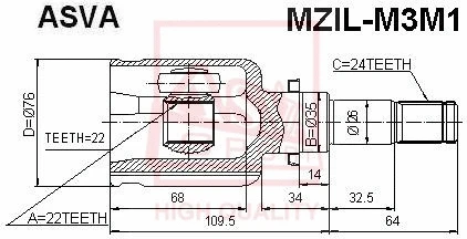 Joint Kit, drive shaft (MZIL-M3M1)