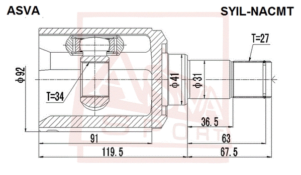 Joint Kit, drive shaft (SYIL-NACMT)