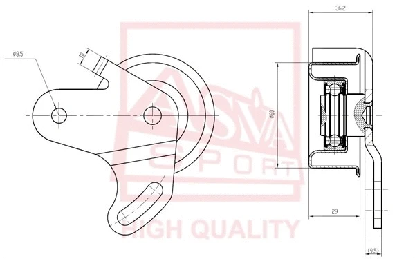 Tensioner Pulley, V-belt (HYBP-003)