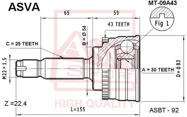 Joint Kit, drive shaft (MT-09A43)