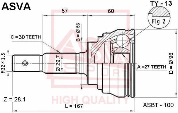 Joint Kit, drive shaft (TY-13)