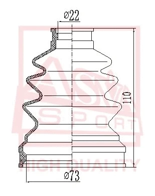 Bellow, drive shaft (ASBT-SZ33)