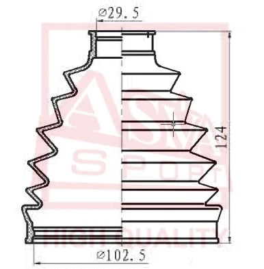 Bellow, drive shaft (ASBT-T52)
