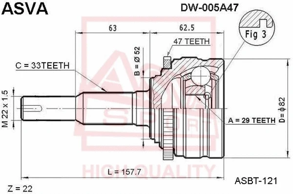 Joint Kit, drive shaft (DW-005A47)