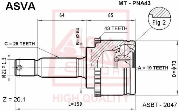 Joint Kit, drive shaft (MT-PNA43)