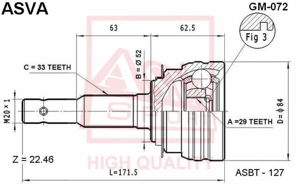 Joint Kit, drive shaft (GM-072)