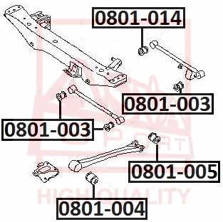 Mounting, control/trailing arm (0801-005)