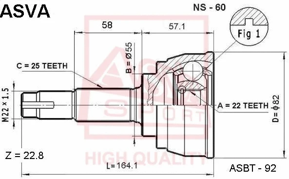Joint Kit, drive shaft (NS-60)